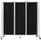 National Public Seating Room Divider, 6' Height, 3 Sections, Black Panels, Grey Frame RDG6-3PT10 - alternate 1